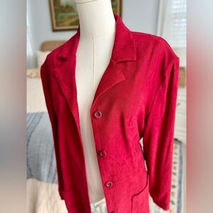Red Vintage Suede-like Jacket
